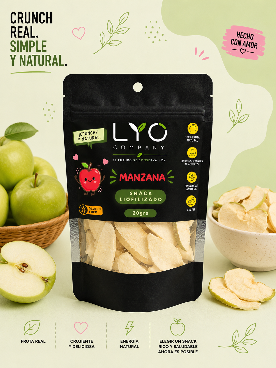 🍏 Manzana Liofilizada LYO Company – 20 g