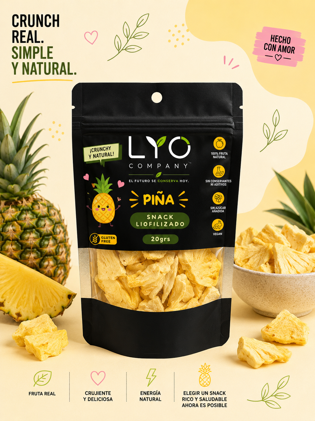 🍍 Piña Liofilizada LYO Company – 20 g