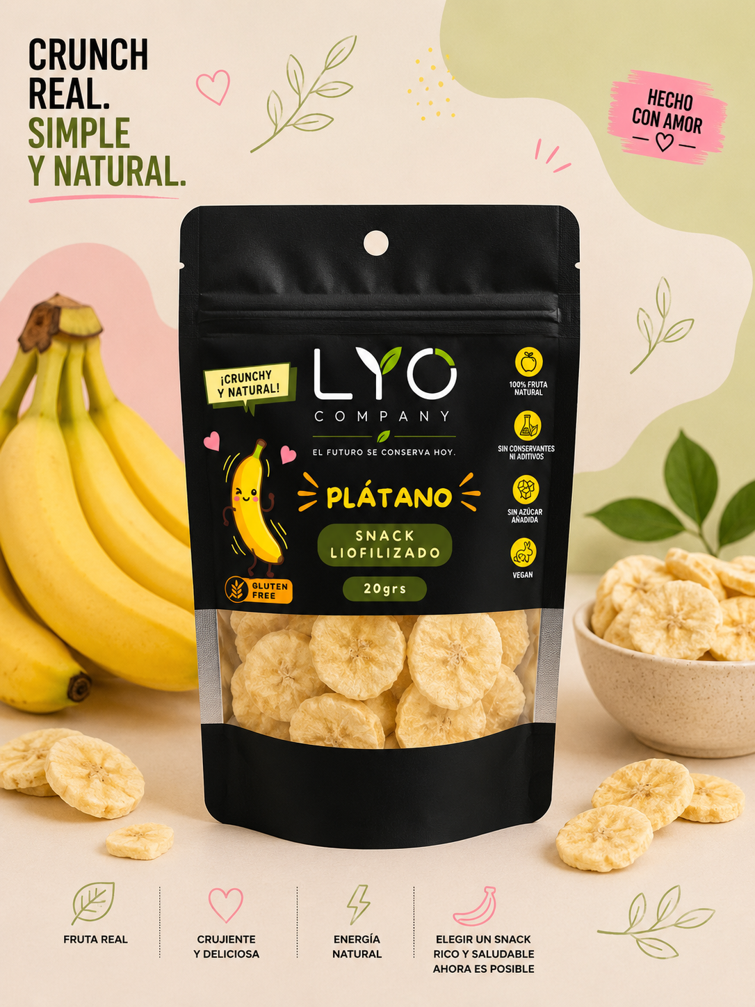 🍌 Plátano Liofilizado LYO Company – 20 g