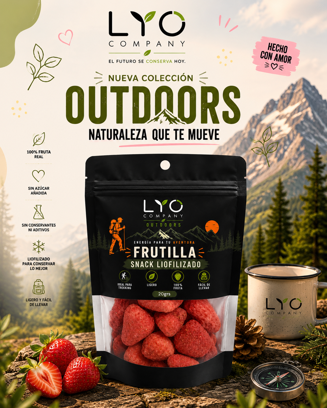 🍓 LYO Outdoors Frutilla Liofilizada 20 g